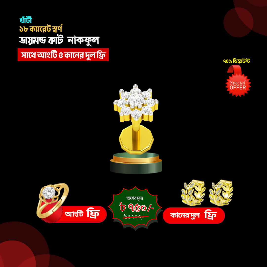 ৯ নাকফুল+কানের দুল+আংটি